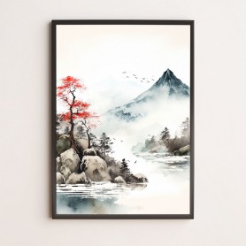 Poster paesaggio giapponese | Stampa d'arredamento - decorazione da muro