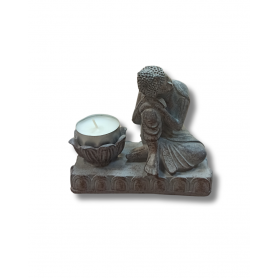 Portacandela Buddha Meditazione Resina Tea Light