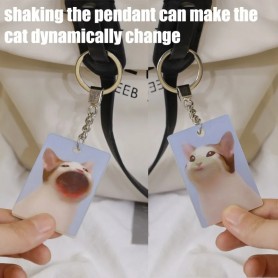 Portachiavi Animato  - Gatto ridente schedina in acrilico