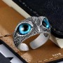 Anello occhi di animali  - colore argento e azzurro
