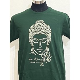 T-shirt Buddha Lotus 100% Cotone verde scuro- Unisex