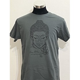 T-shirt Buddha Lotus 100% Cotone kaki- Unisex