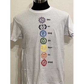 T-shirt Chakra 100% Cotone bianco- Unisex