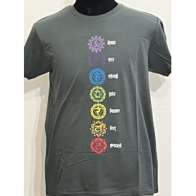 T-shirt Chakra 100% Cotone kaki- Unisex