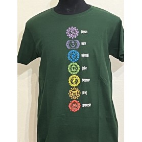 T-shirt Chakra 100% Cotone verde scuro- Unisex
