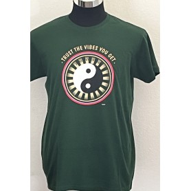 T-shirt Yin-Yang 100% Cotone verde scuro- Unisex