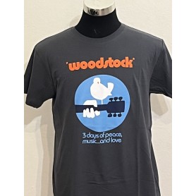 T-shirt Woodstock 100% Cotone grigio - Unisex