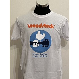 T-shirt Woodstock 100% Cotone bianco - Unisex