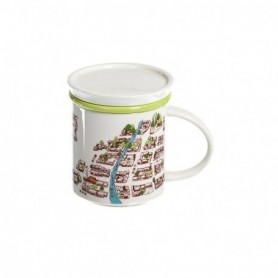 Mug in porcellana con filtro colorato Lin's Ceramic Studio 330 ml - Verde