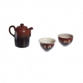 Set in ceramica nero e rosso Lin's Ceramics Studio 3 pz