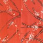 Haori giapponese in seta cirimen salmone con linee e fiori