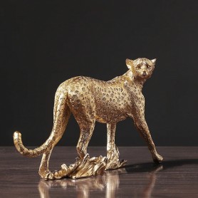 Statuetta di Leopardo colorazione oro - per il buon auspicio del Feng Shui