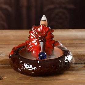 Bruciatore di incenso  a forma di fontana del drago  con  incenso a cono forato.