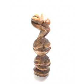Statua in legno tre pensatori Yogi 28 cm