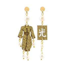 Orecchini Kimono Mini Oro Perla