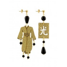 Orecchini Kimono Piccolo Oro Nero
