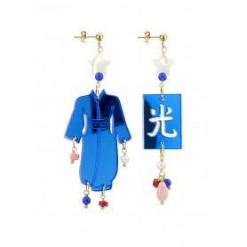 Orecchini Kimono Special Piccolo Plexi Azzurro