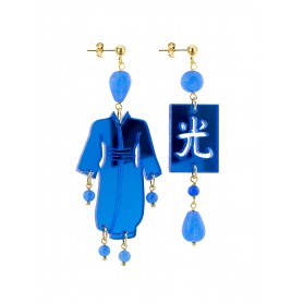 Orecchini Kimono Plexi Piccolo Azzurro