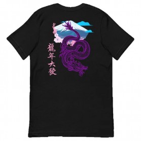 T-shirt Unisex Neon-Purple Japanese Dragon