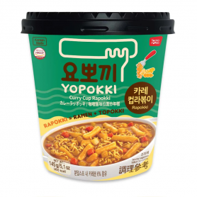 Yopokki Rapokki al Curry Ramen e Gnocchi Istantanei Corea  ( Poco Piccante ) 145g