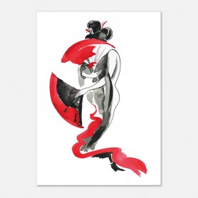 Stampa Geisha fan | Poster d'arredamento - decorazione da muro