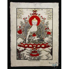 Poster piccolo Natural Buddha Shakyamuni  rosso/oro/nero
