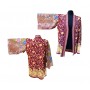 Kimono motivo floreale color vinaccia